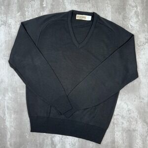Vintage Sears ‎ Sweater Mens XL Black Pullover Grandpacore Classics V-Neck NWT